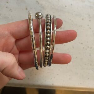 Sterling Silver Bangle Bracelet Set